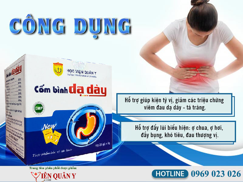 Cốm bình dạ dày - hỗ trợ điều trị viêm loét dạ dày, tá tràng, ợ hơi, rối loạn tiêu hóa.